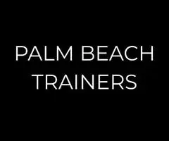 A black and white photo of palm beach trainers